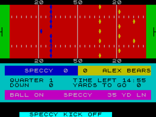American Football screenshot 3 for ZX Spectrum